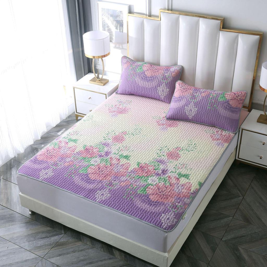 2026 Washable Ice Silk Latex Cool Mat Set - Three-Piece for Student Dorm Single Bed, Summer Softness for Air Conditioning.