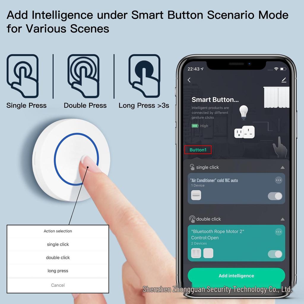 Zigbee Wireless Scene Switch with Random Stickers for Home Assistant