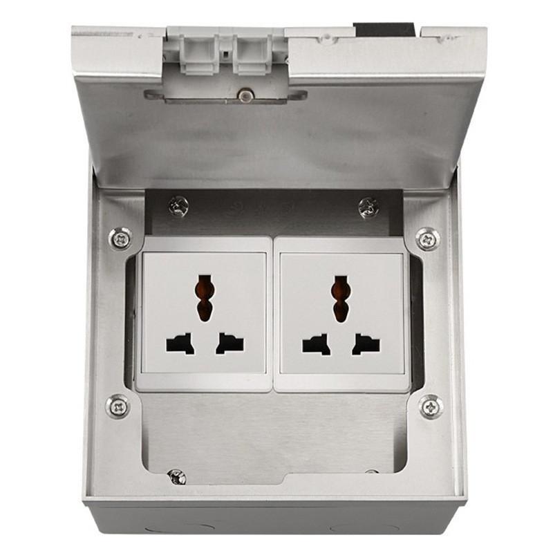 Household Floor Socket Box Marble Flat Floor Insert Multifunctional Pure Stainless Steel Power Ground Plug
