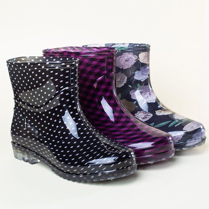 Mid Calf Rain Boots for Women,Waterproof Garden Shoes Anti-Slip Rainboots,Outdoor Work Rain Shoes