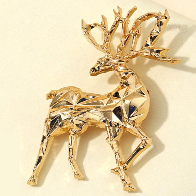 Broches Design Mode Forme Animal Cerf pour Femmes Bijoux Broches Strass Brillants Bijoux Broches Polyvalentes Accessoires