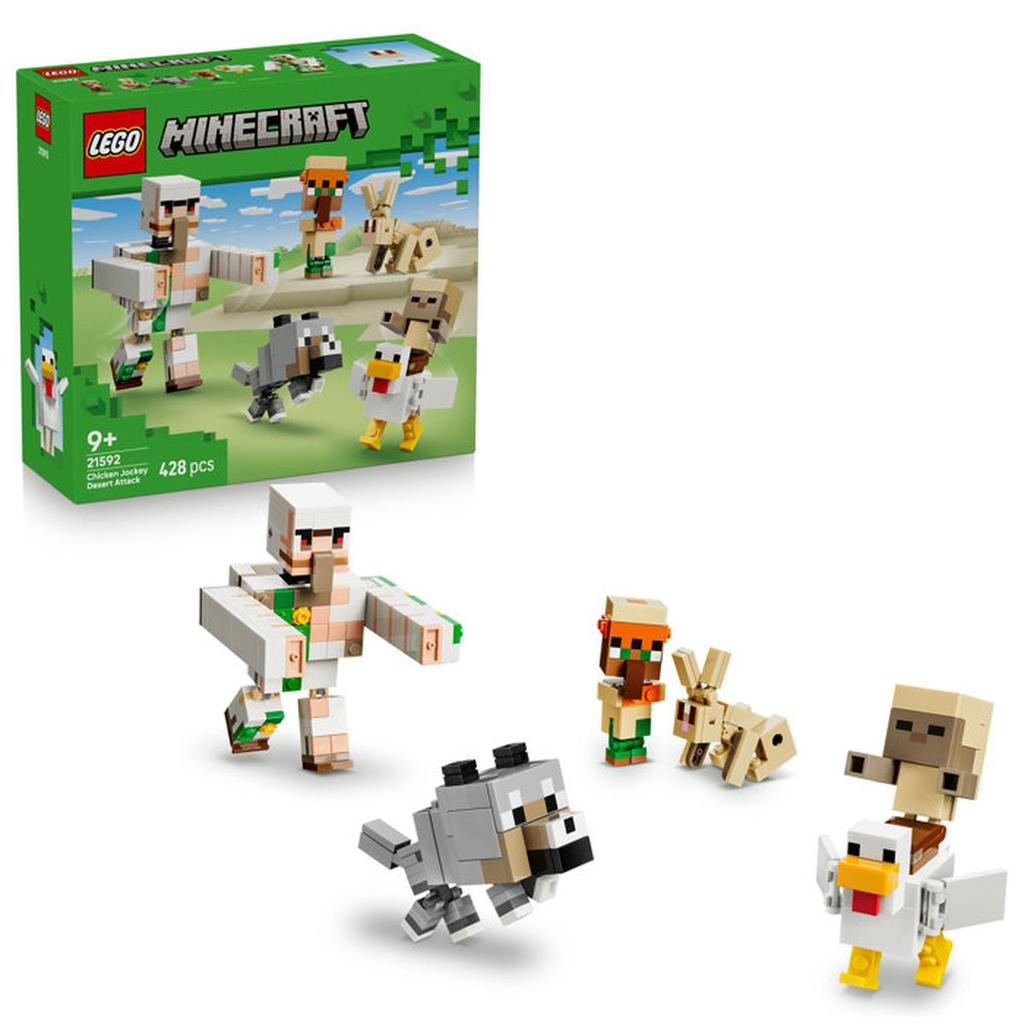 LEGO Minecraft 21592 L'Attaque du Désert du Poulet Chevauché - Jeu de Construction 9 ans