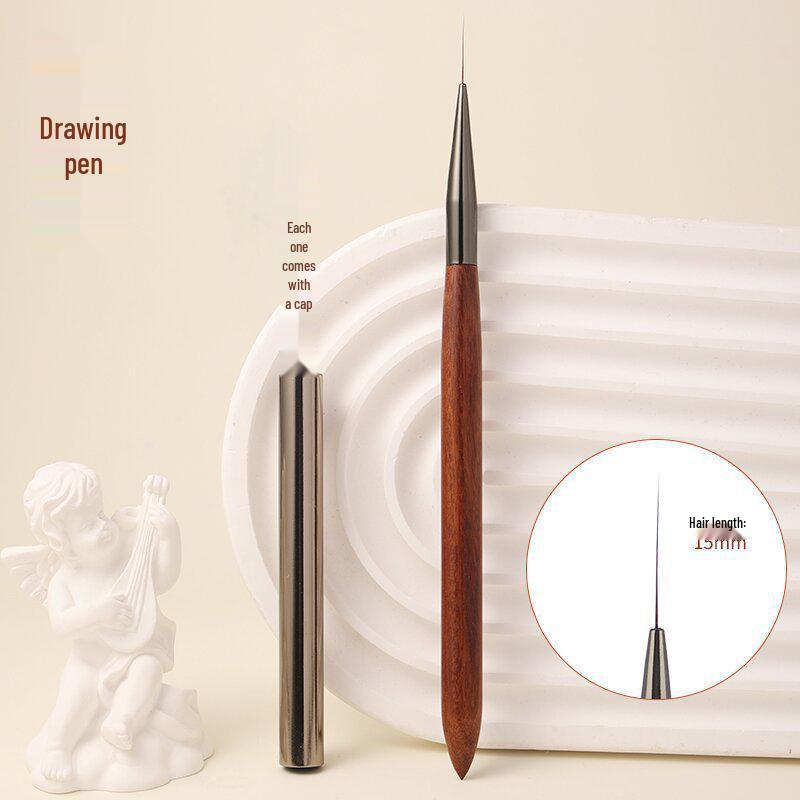 Rosewood Ultra-Fine Nail Art Pen - Long Liner for Flowers, Plaid, Gradient Gel Polish