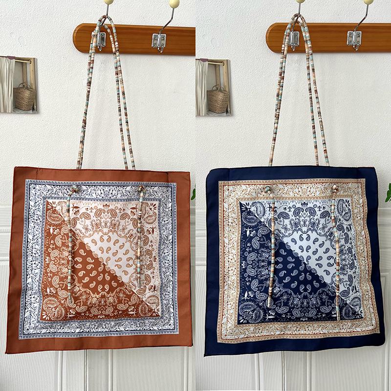 

Жіноча полотняна сумка на плече у відпускному стилі: Містка двостороння сумка-тоут кросбоді