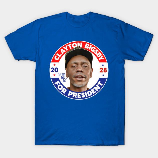 Мужская черная футболка с принтом Clayton Bigsby For President 2028 Печать на бумаге для трансфера без вырезания Хлопковая футболка M королевский синий