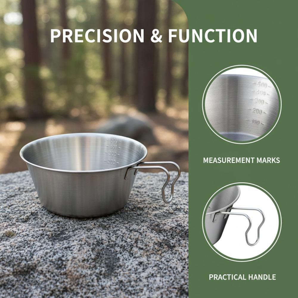Stainless Steel Sierra Cup Lightweight Portable Bowl Durable Camping Cup Picnic