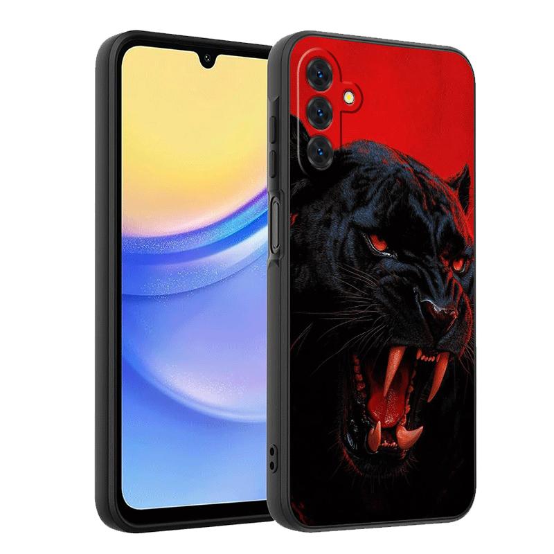 Black Panther Cool Animal Soft Phone Case for Samsung A17 A37 A57 A16 A26 A36 A56 A15 A25 A35 A55 A14 A24 A34 A54 A13 A23 A33 A5