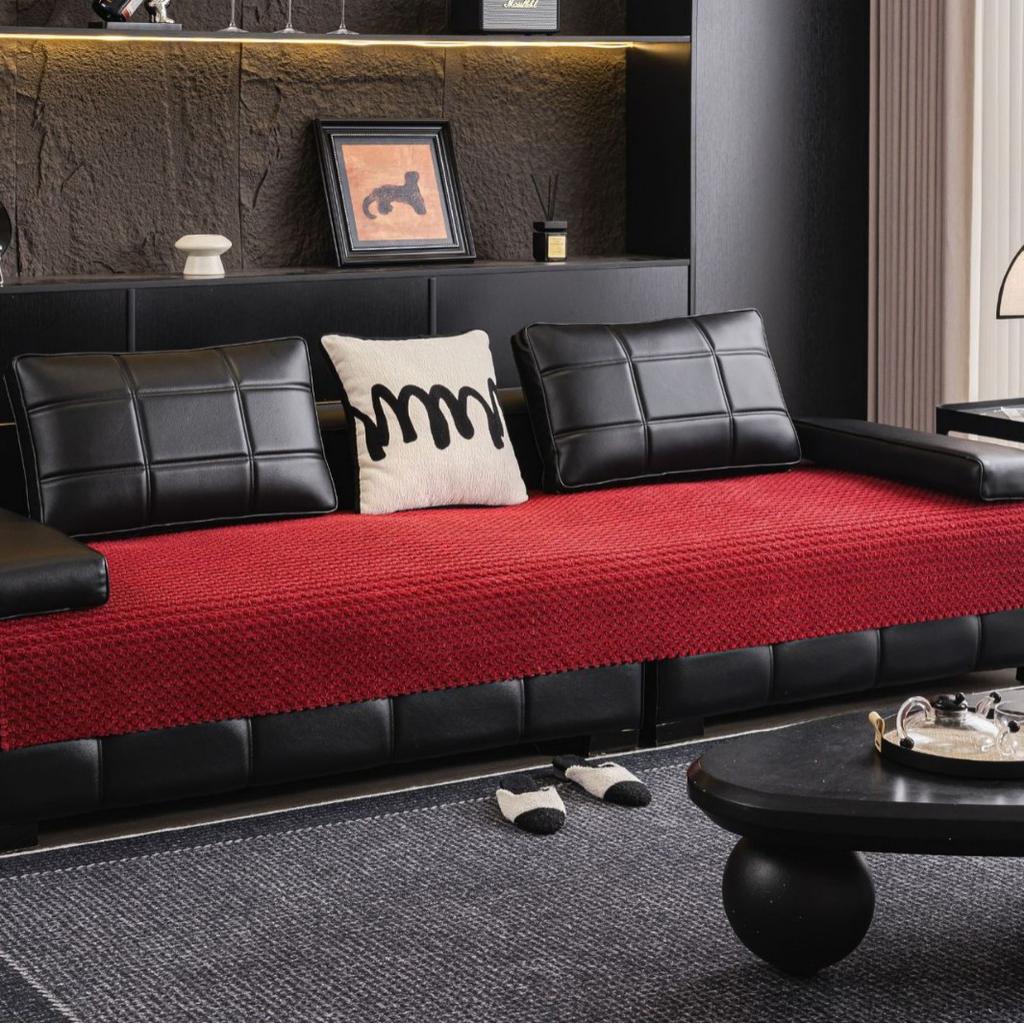 Cream Style Plush Sofa Cover Skin Friendly All Season Universal Anti Slip Dustproof Comfortable Sofa Cushion Cover Cloth Towel