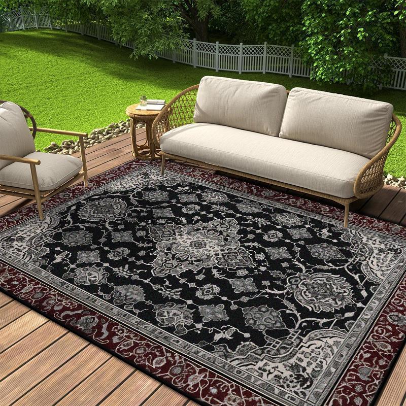 

Ковер в стиле ретро для гостиной в американском стиле, персидский декор, для дома, улицы, без ворса, противоскользящий, для спальни, кухни, моющийся напольный коврик 60*90cm