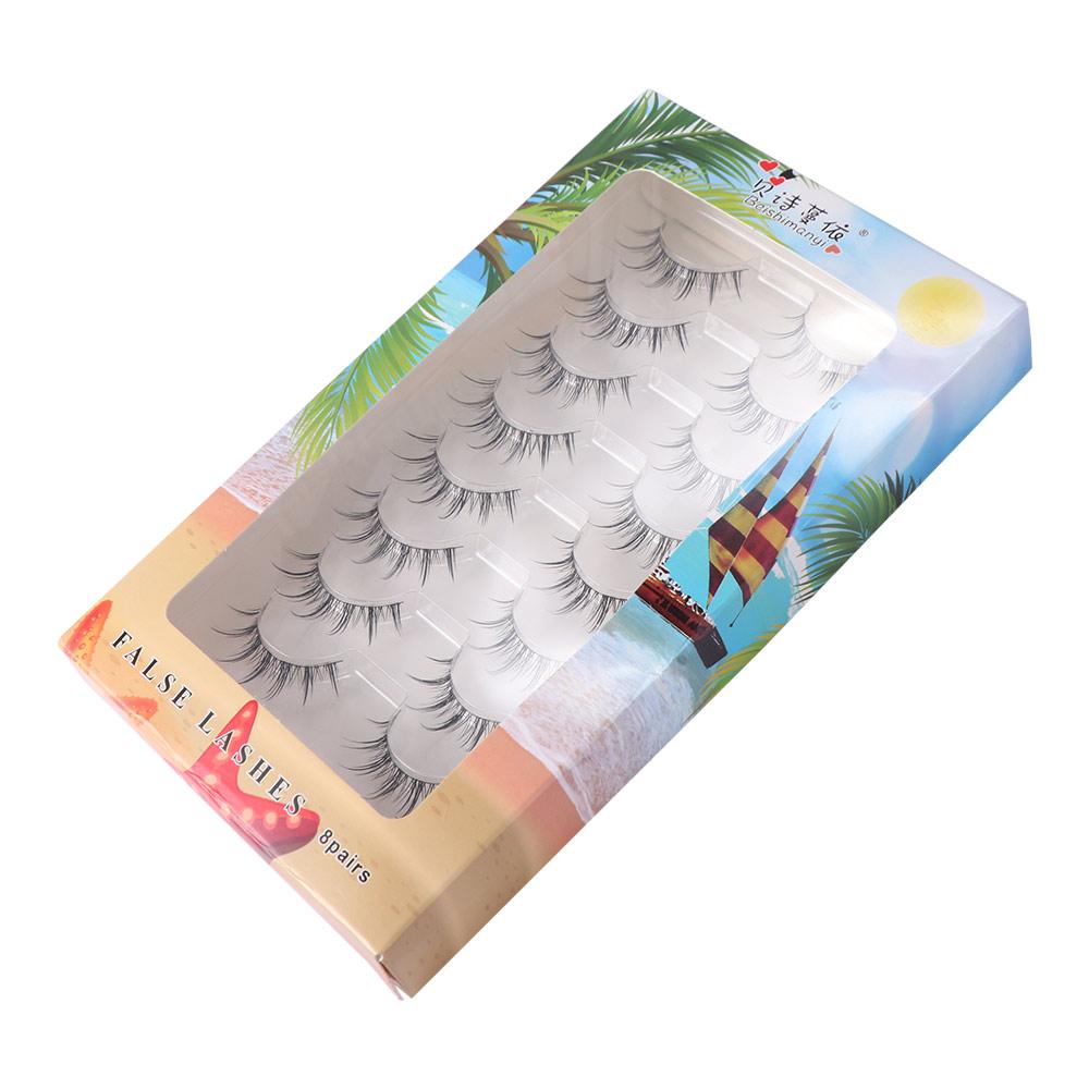 8 Pairs Curled False Eyelashes Dense Eye Lashes Grafting Little Devil Full Strip Lashes Makeup