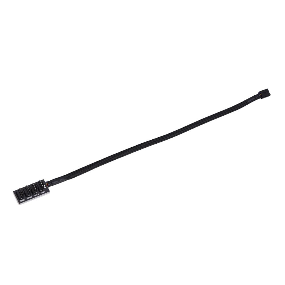 4-Pin Connector PWM Fan Hub Black Power Splitter Connector Fan Splitter Cable  PC Case Internal