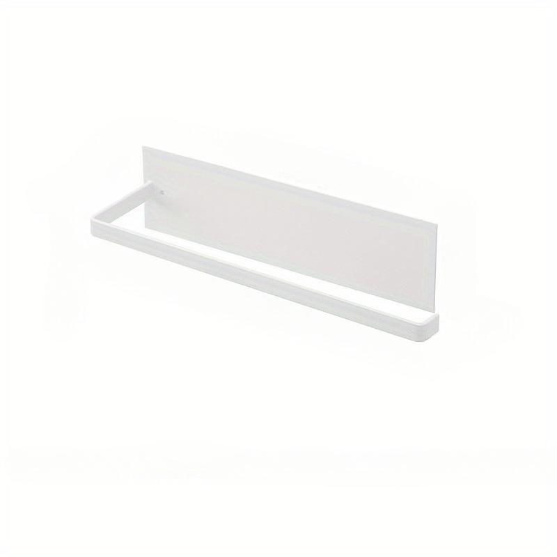 

No Drill Adhesive Kitchen Carbon Steel Paper Towel Holder Household Roll Paper Hanger Plastic Wrap Rag Storage Rack белый