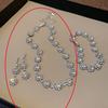 Diamond flower-shaped geometric necklace Korean ins sweet simple collarbone chain high-end versatile temperament jewelry