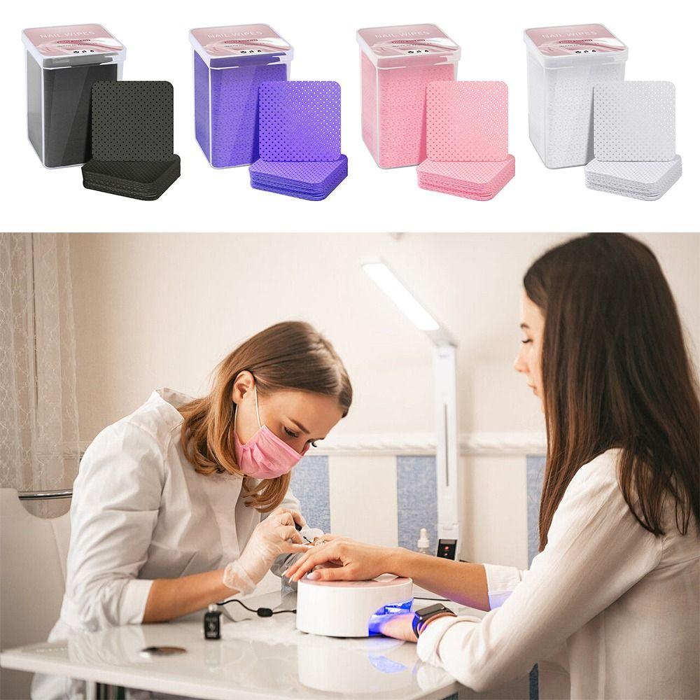 200PCS/Box Multicolor Lash Glue Cleaning Pads Sqaure Nail Wipes  Beauty Treatment