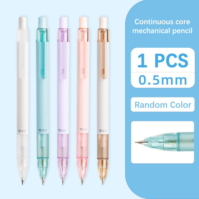 Solid Color Press Type Automatic Pencil Cute Mechanical Pencil Writing Drawing