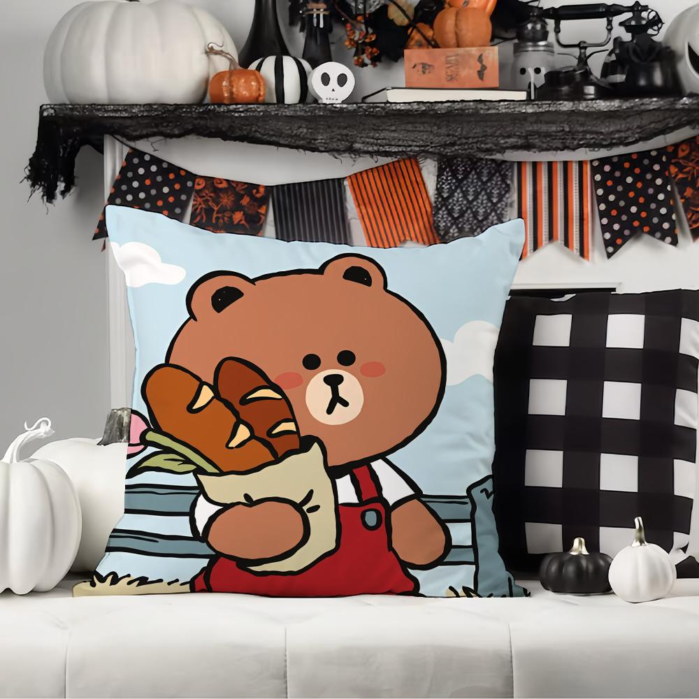 Kreskówka urocza C-Cony i B-Brown Poszewka na poduszkę Poduszki biurowe Nadaje się do sofy samochodu sypialni Dekoracyjna poszewka na poduszkę