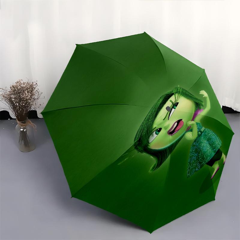 Inside Out 2 Theme Automatic Compact Folding Cute Umbrella - Portable and Durable, 8-Bone Iron Umbrella for All Weather0707090