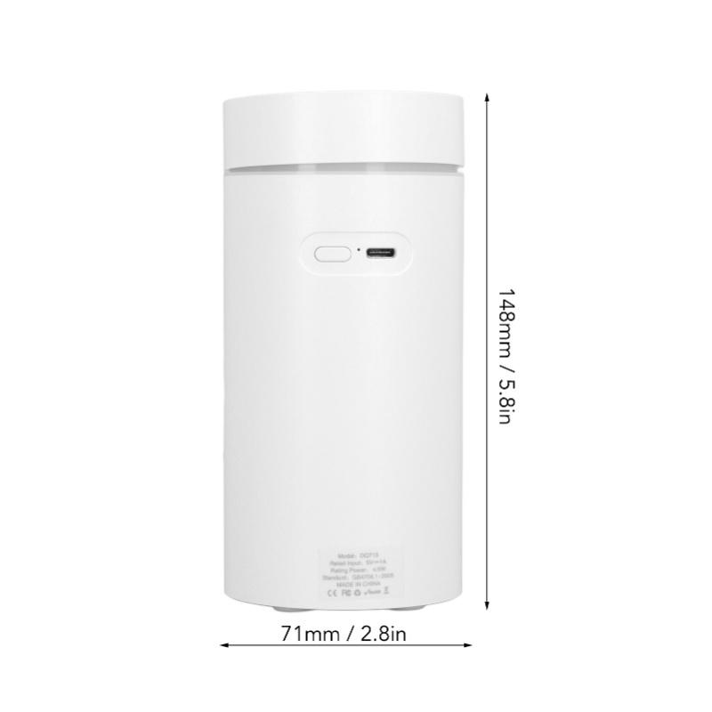 USB Powered Car Diffuser Automatic 2000mAh with 7 Colors Lights Car Humidifier White for Driving