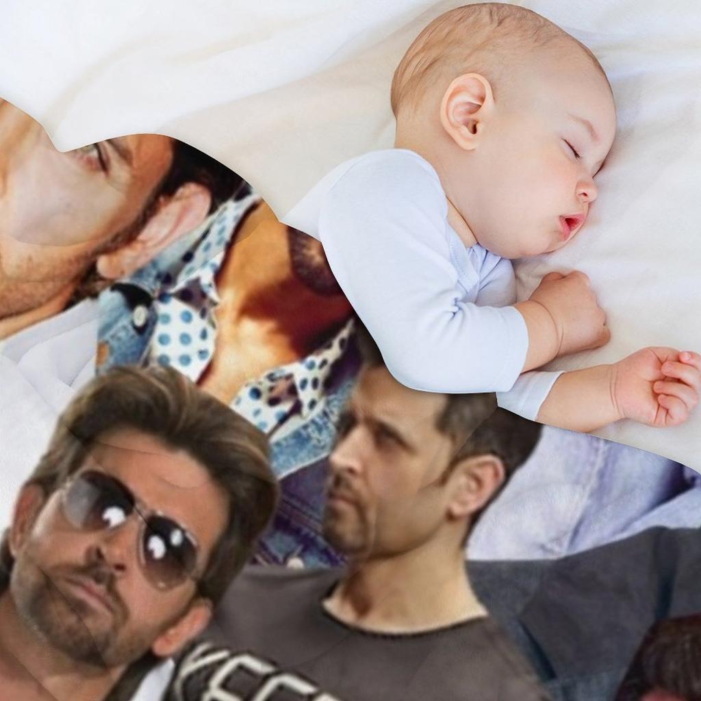 Hrithik Roshan photo colllage Throw Blanket Polar Sofa Retros Comforter Blankets