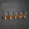 Black Walmut Single Robe Hook Wall Mounted Towel Hook Brushed Gold Painted Clothes Hook Bathroom Hardware