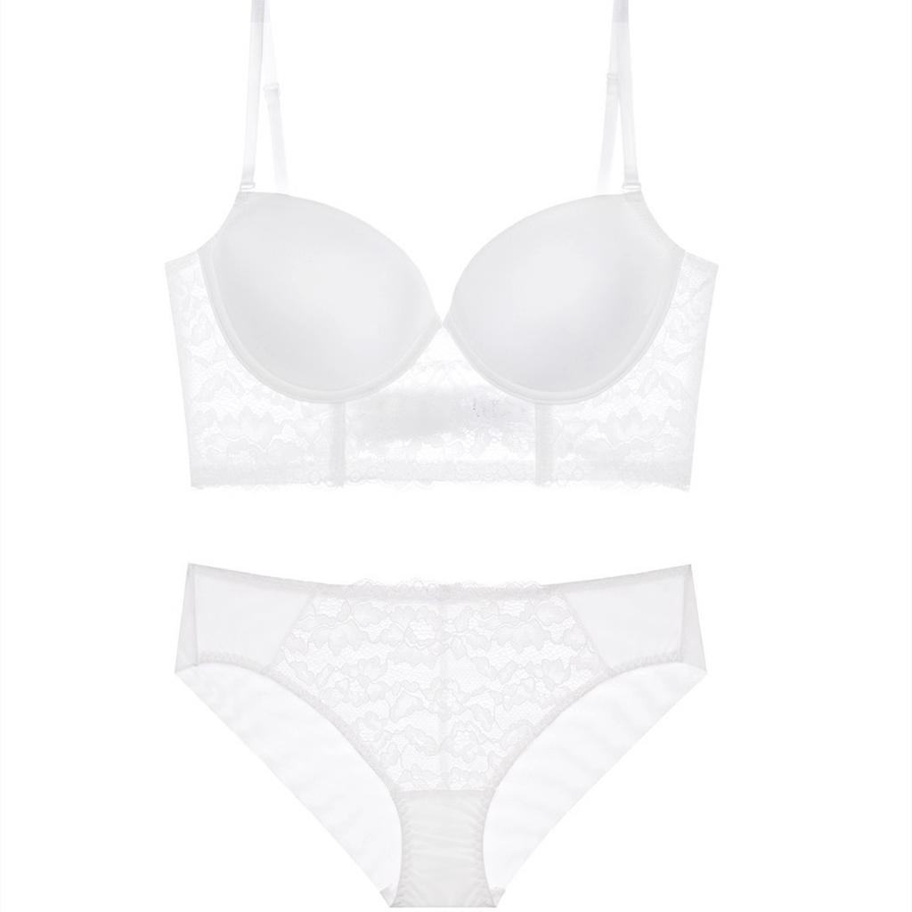 Sexy U-shaped Big Halter, Beautiful Back Underwear, Women's Glossy Invisible Soft Steel Ring Bra, Small Chest Gathering Bra