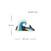 Alloy Enamel Cartoon Ocean Wave Brooch Waist Tightening Anti Exposure Badge Metal Drop Oil Craft Decoration For Backpack Clothing