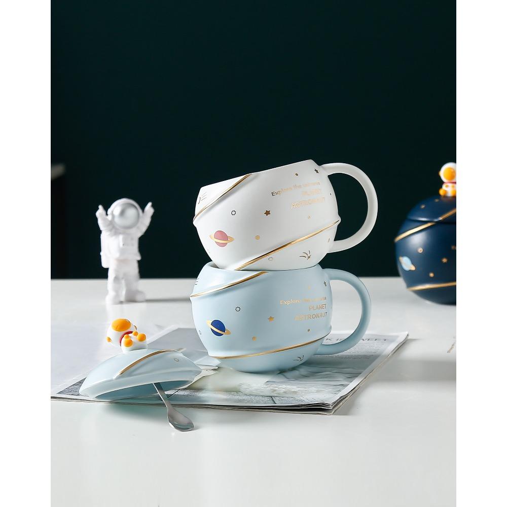 Kreativní hrnek Planeta Vysoce přesný keramický hrnek Hrnek pro pár Hrnek na vodu Astronaut Hrnek Vesmír Suvenýr Dárek Domov