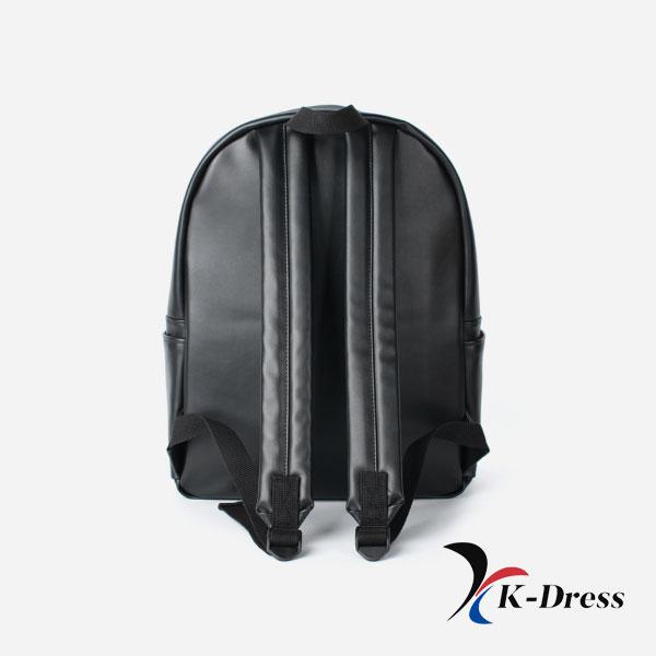 BuBilian Leather BLACK Daily Unisex Travel Backpack for Students, Laptop Bag for Professionals