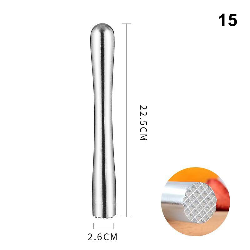 Stainless Steel Crushed Ice Hammer Multifunctional Popsicle Sticks Cocktail Swizzle Stick Fruit Lemon Muddle Bar Tools