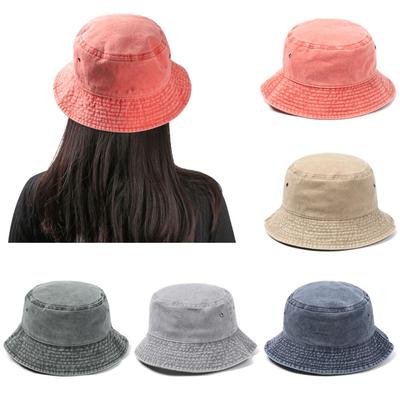 Summer Casual Cotton Women Men Fisherman Cap Bucket Hat Foldable Sun Hat