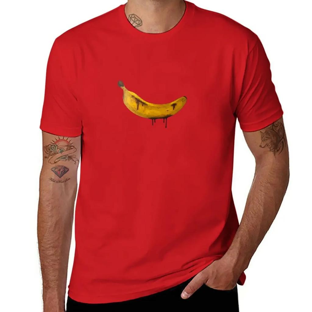 Das blutige Bananen T-Shirt Jungen Weiß Übergrößen Oversize T-Shirts für Herren