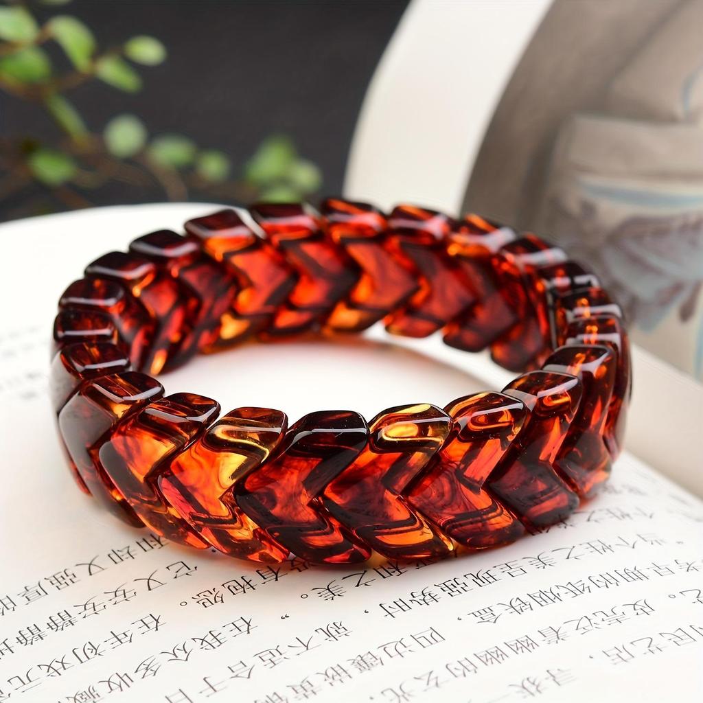 Bernstein Fischgräten Armband für Männer und Frauen - Ethnischer Stil