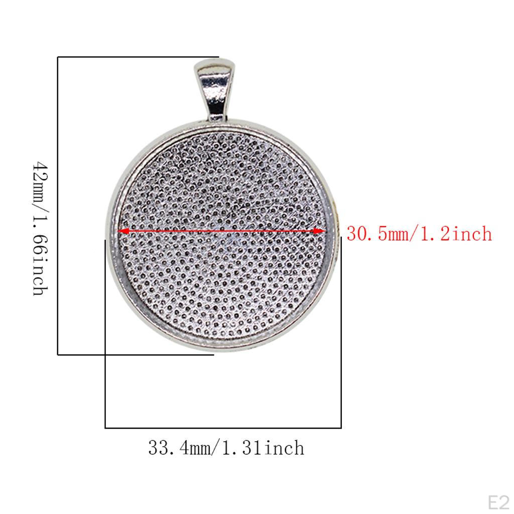 50x 30mm Round Pendant Blank Cabochon Base Setting Trays DIY Jewelry Making