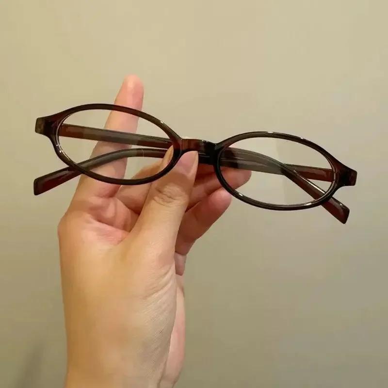 Damen Y2K Retro Ovale Brille Kleiner Rahmen Brillen Blaulichtfilter Brille Damen Computer Lese Optische Brille