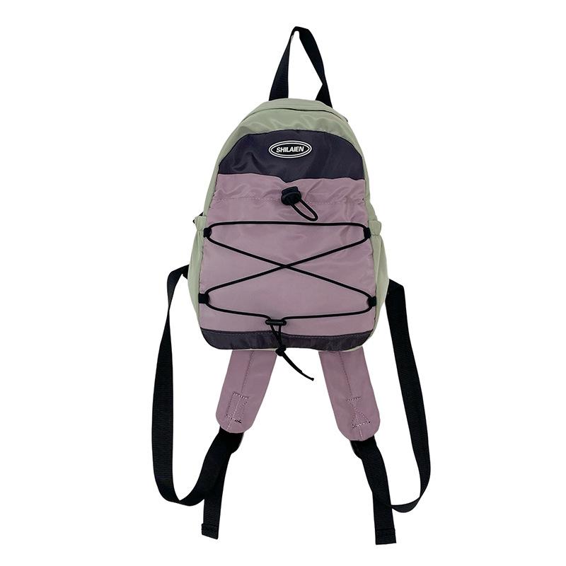 

School bag female Japanese ins style college student couple backpack going out for travel mountaineering bag contrasting color lightweight school