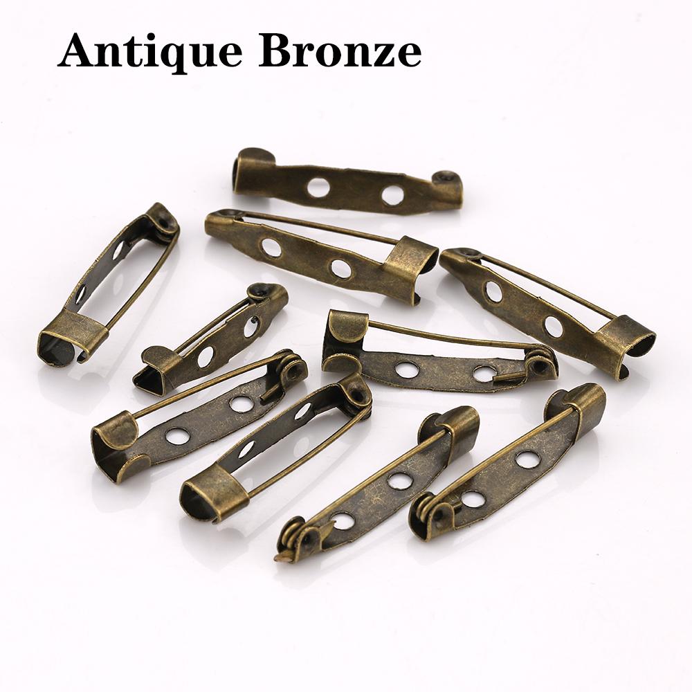 50pcs 15-35mm Brooch Clips Pin Base Silver Gold Safety Pins Brooch Blank Base Settings for DIY Jewelry Making Findings Supplies