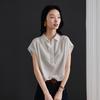 SOFSIL Women's Summer Commuter Solid Lapel Short Sleeve Shirt