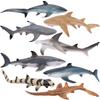 TOYMANY Tierfiguren, 8-teiliges Haifischfiguren-Set, Meeres-Tierfiguren, Meeresleben, Fische, Meereskreaturen, Realistische Tiermodelle, Beliebtes Tier