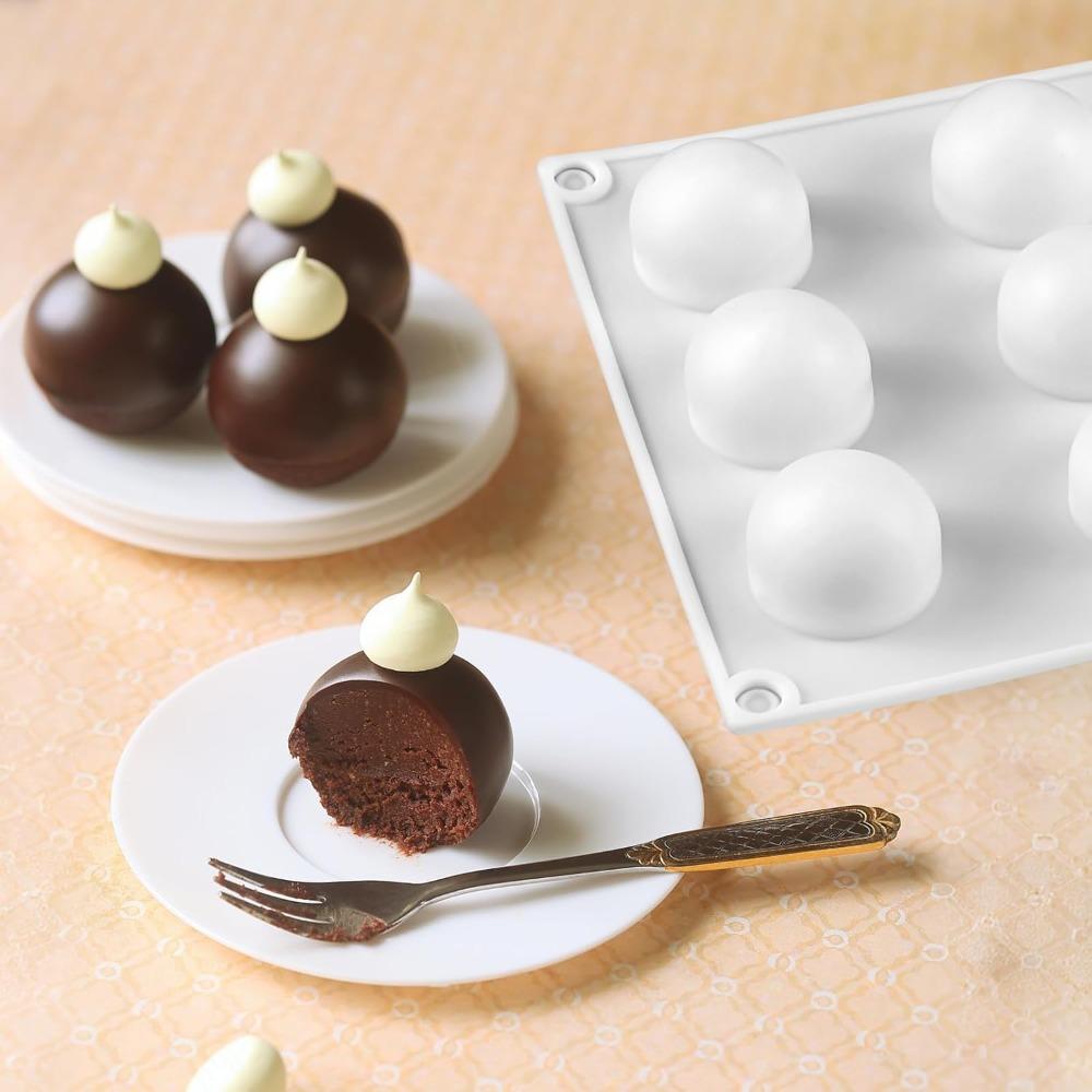 2pcs Sphere Chocolate Molds Each 15 Cavity 3D Ball Molds Silicone Small Semi Sphere Candy Mold Silicone for Cake Decorations Fat Bombs