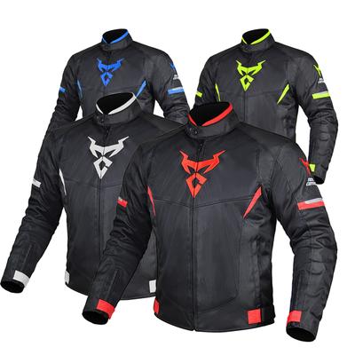 Men Summer Motorcycle Protective Jacket Breathable Jacket Waterproof Motorcycle Reflective Clothing with 5pcs Protective Pads