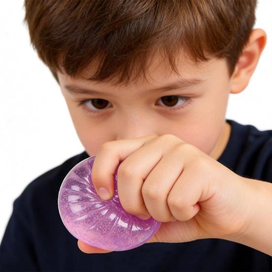 1/4Pcs Transparent Steamed Bun Toy Stress Relief Glitter Powder Dumpling Squeeze Sensory Fidget Toy Slow Rising Stress Ball Dough Ball Hand Toy