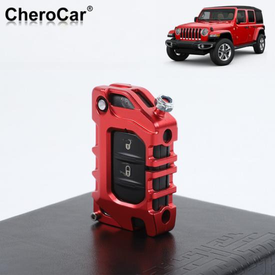 

Red Keychain Key Fob Cover Shell Protector Case for Jeep Wrangler JL JT 2018+