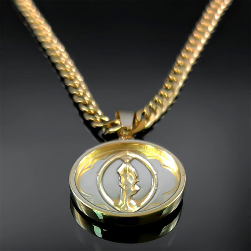 S Maria Immac Ora Pro Nobis Medallion Necklace Women Men Stainless Steel Religious Christian Pendant Necklaces Jewelry NZZ451S05