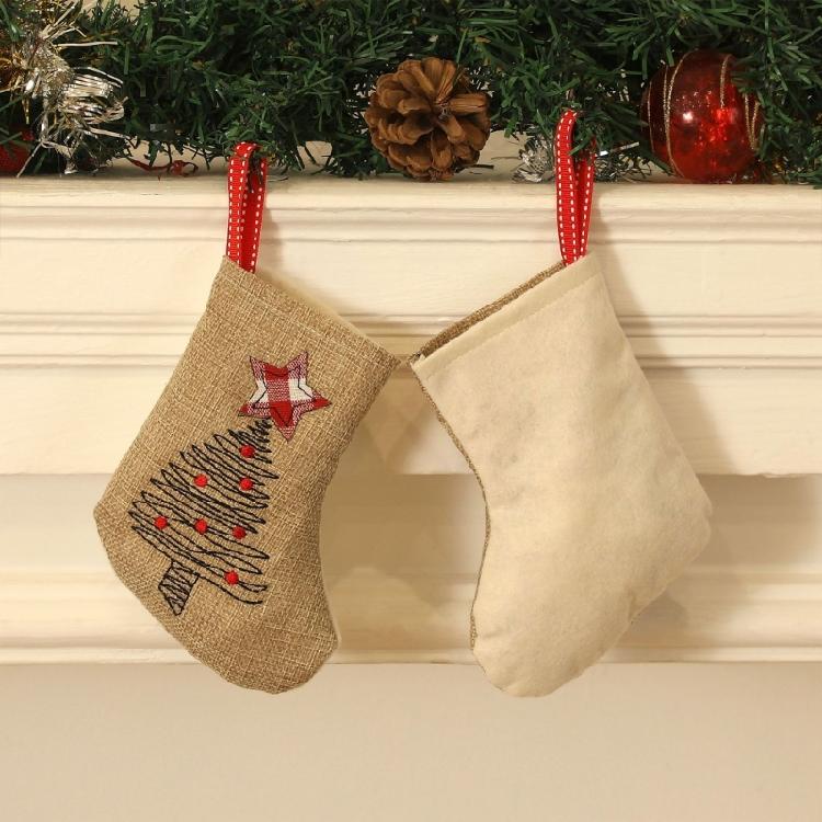 Lovely Christmas Stockings Ornament Candy Gift Bag Christmas Hanging Socks For Tree Fireplaces Holiday Decoration