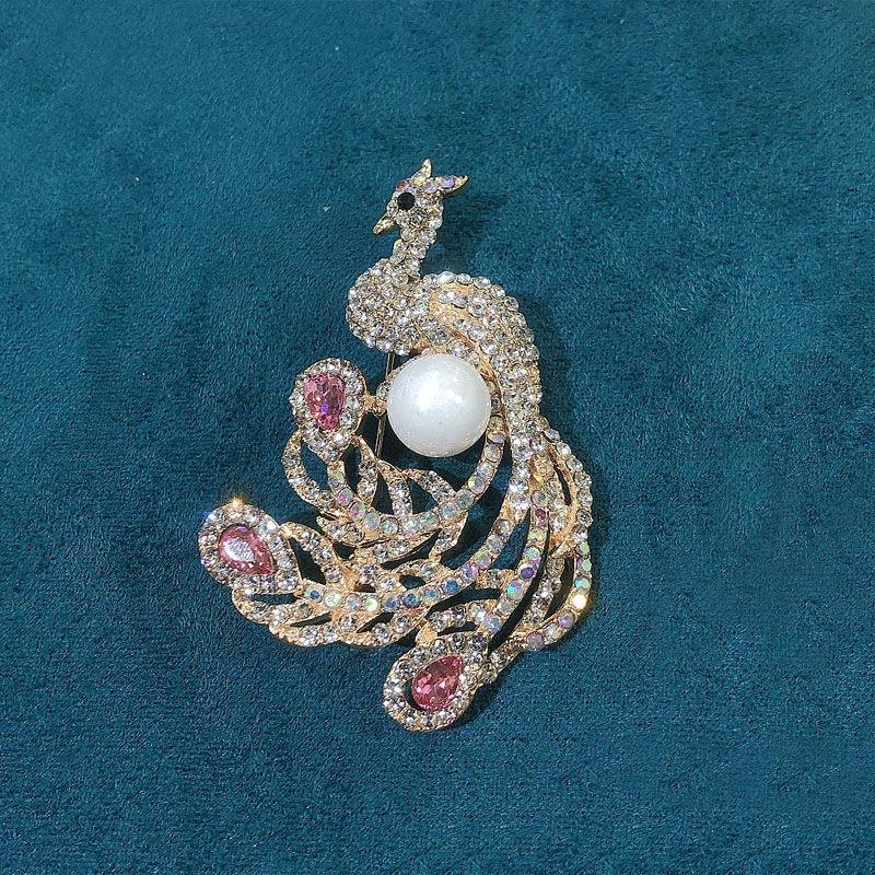 SKEDS Luxury Women Men Full Crystal Dragon Phoenix Brooches Pins Vintage Decoration Boutique Rhinestone Brooch Pin For Party