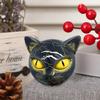 Cat Head Figurine Black Cat Stone Hand-Carved Healing Stone Resin