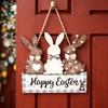 Colorful Easter Door Hanging Decor Reusable Rabbit Door Hanging Wooden Sign Plaque  Photo Props