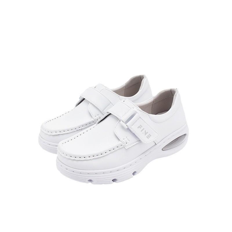 

Women s Soft Sole Nurse Shoes - Non-Slip, Comfortable, Flat Warm Slip-On for Tired Feet - White 34
