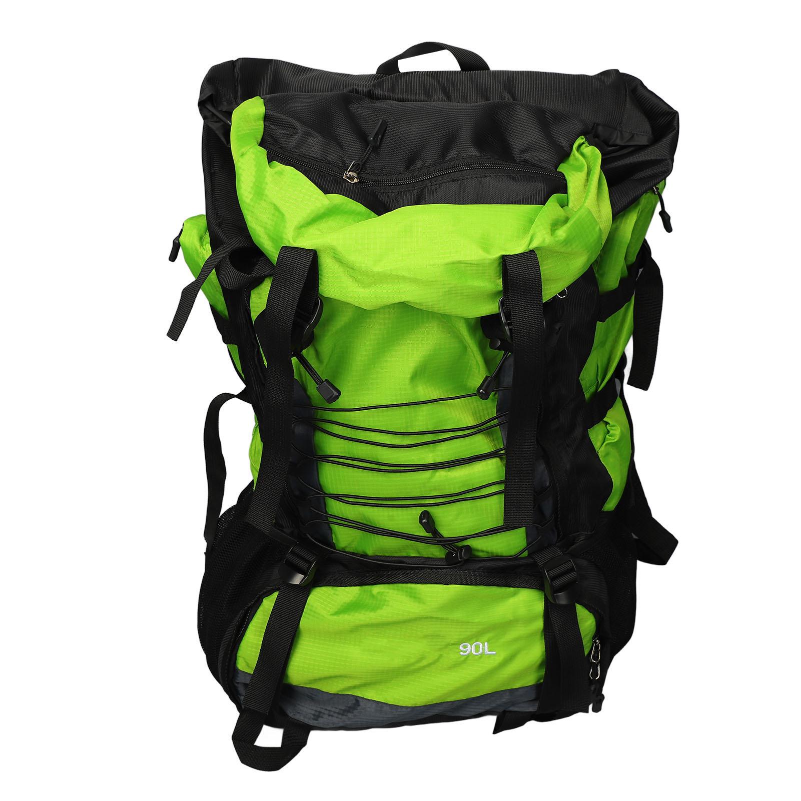 

Походный рюкзак зеленый 90 л легкий брызгозащищенный регулируемый плечевой ремень несколько разделителей