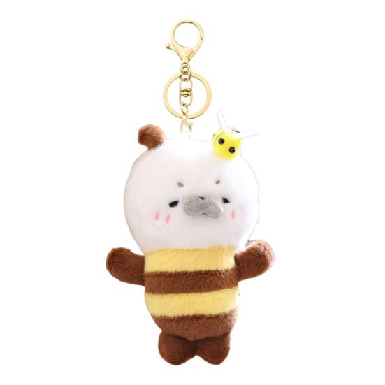 Cute Dress Up Seal Stuffed Animal Otter Plush Keychain Small Pendant for Bag D